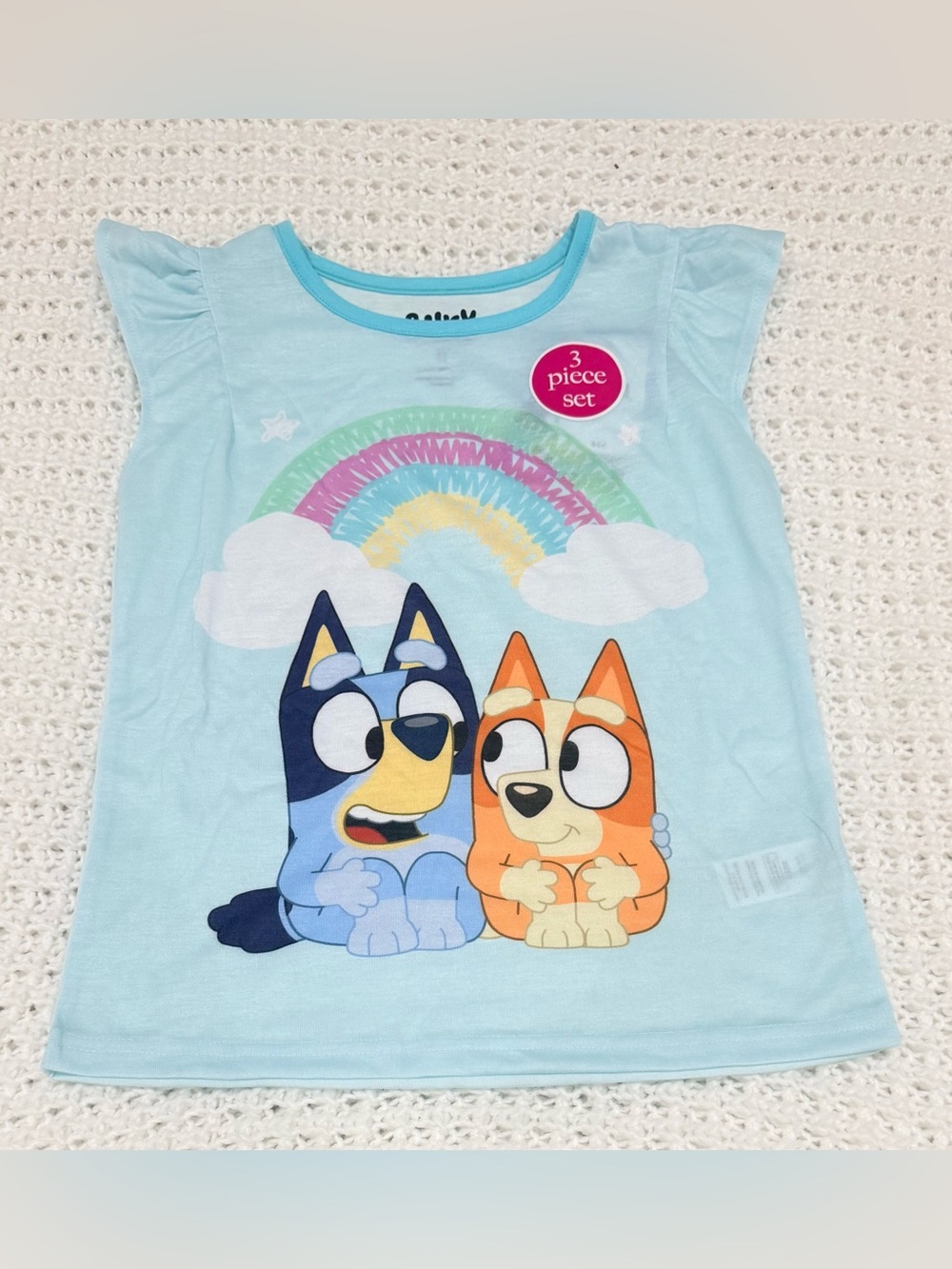 Bluey girls bluey and bingo 3-pc pajamas short sleeve top pants and short set 8